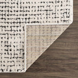 Keita Cream & Black Grid Plush Rug - Ornate Home