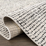 Keita Cream & Black Grid Plush Rug - Ornate Home