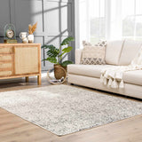 Keita Cream & Black Grid Plush Rug - Ornate Home