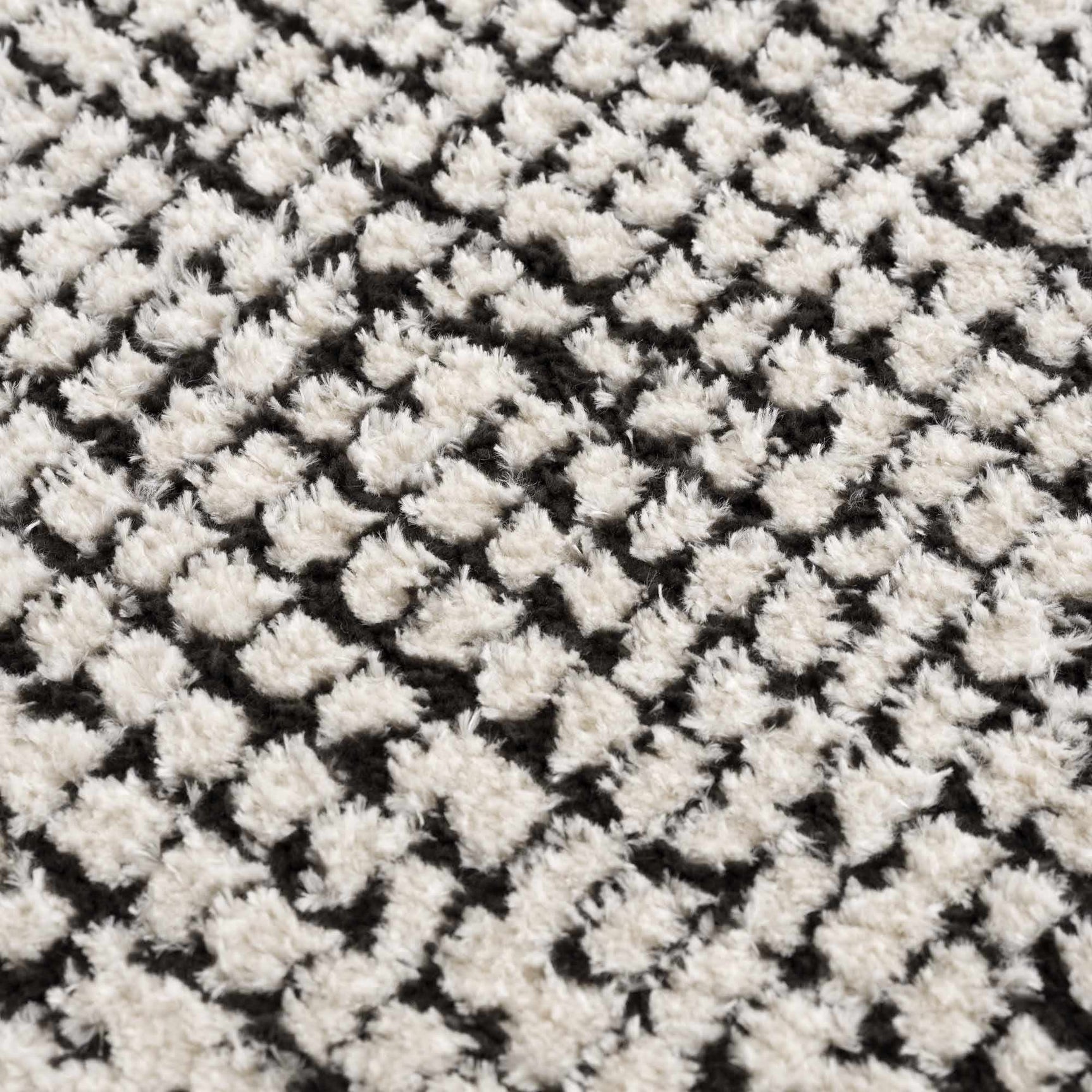 Keita Cream & Black Grid Plush Rug - Ornate Home
