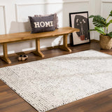 Keita Cream & Black Grid Plush Rug - Ornate Home
