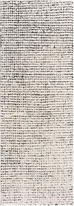 Keita Cream & Black Grid Plush Rug - Ornate Home