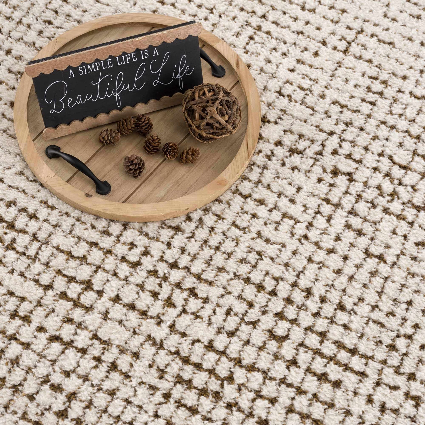 Keita Cream & Brown Area Rug - Ornate Home