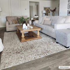Keita Cream & Brown Area Rug - Ornate Home