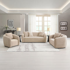 Keith Beige Chenille Chair w/Pillow - Ornate Home