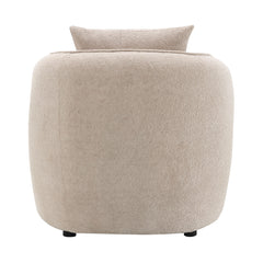 Keith Beige Chenille Chair w/Pillow - Ornate Home