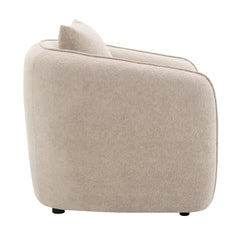 Keith Beige Chenille Chair w/Pillow - Ornate Home