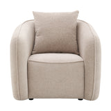 Keith Beige Chenille Chair w/Pillow - Ornate Home