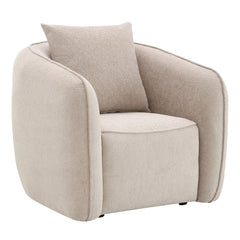 Keith Beige Chenille Chair w/Pillow - Ornate Home