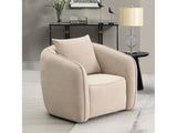 Keith Beige Chenille Chair w/Pillow - Ornate Home