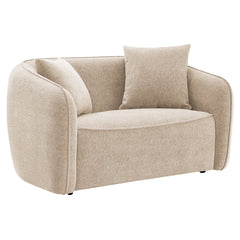 Keith Beige Chenille Loveseat w/2 Pillows - Ornate Home