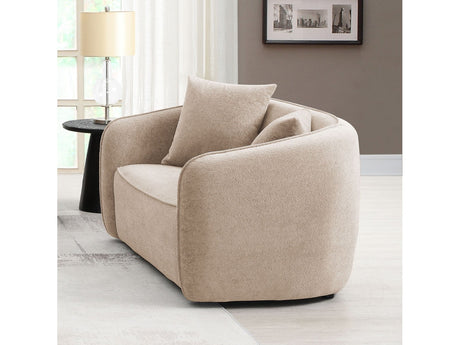 Keith Beige Chenille Loveseat w/2 Pillows - Ornate Home