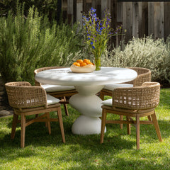 Keith Natural/Ivory Outdoor Dining Chair (Set of 2) - Ornate Home