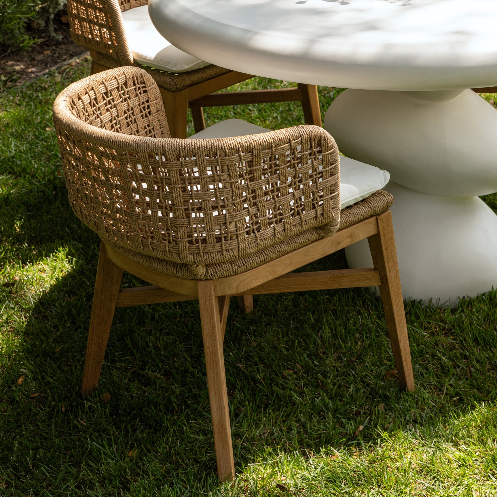 Keith Natural/Ivory Outdoor Dining Chair (Set of 2) - Ornate Home