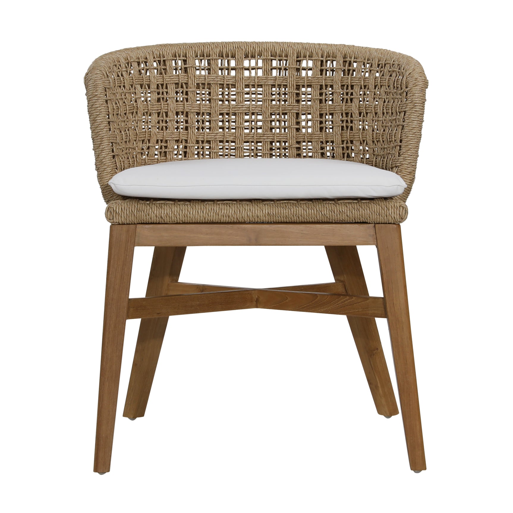 Keith Natural/Ivory Outdoor Dining Chair (Set of 2) - Ornate Home