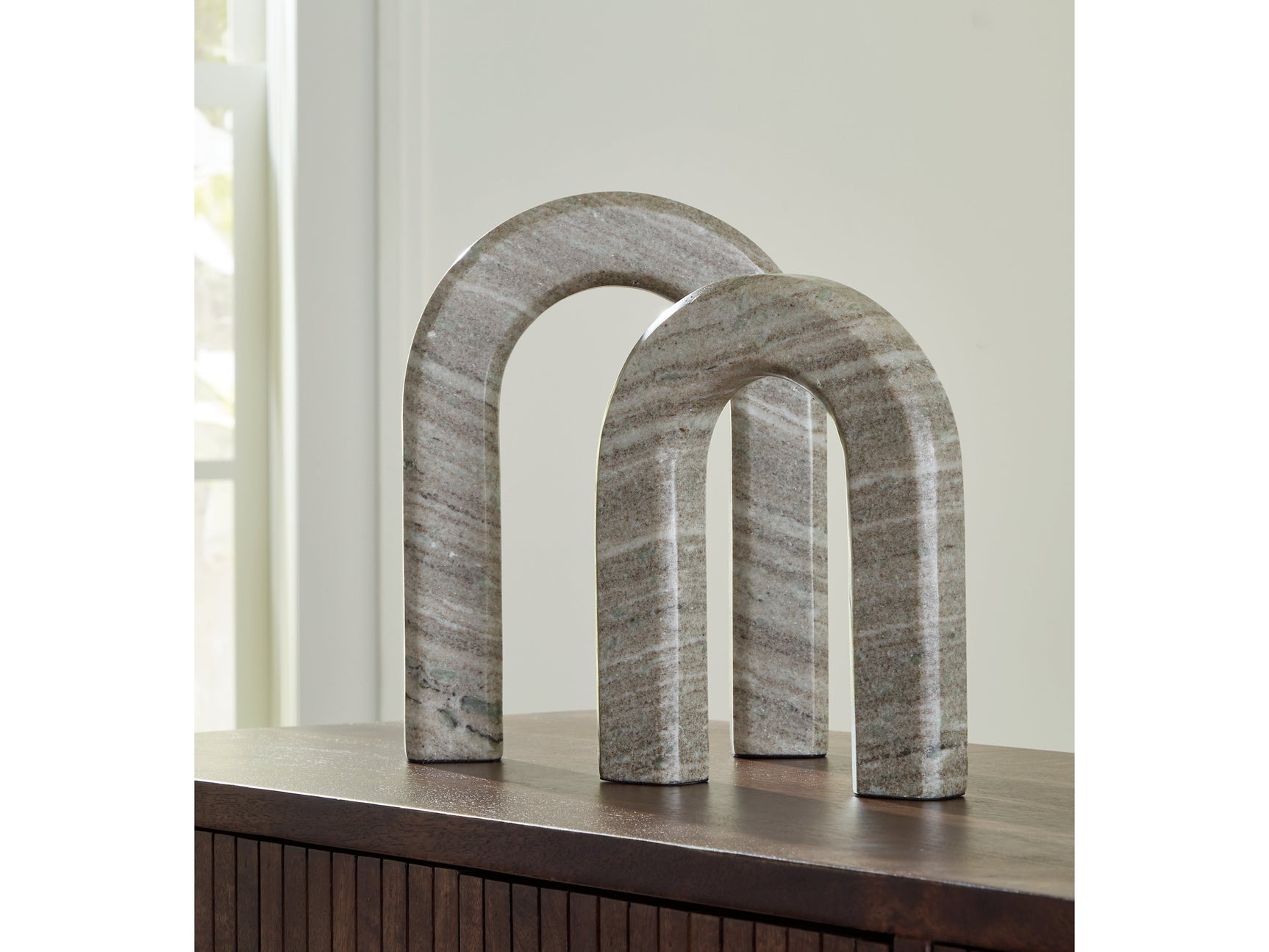 Keithton Taupe Sculpture Set (Set of 2) - Ornate Home