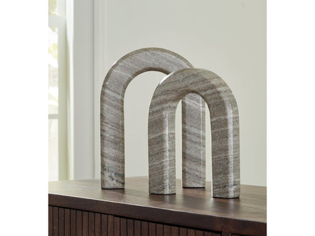 Keithton Taupe Sculpture Set (Set of 2) - Ornate Home