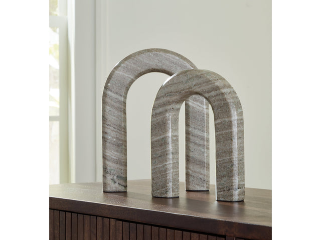 Keithton Taupe Sculpture Set (Set of 2) - Ornate Home