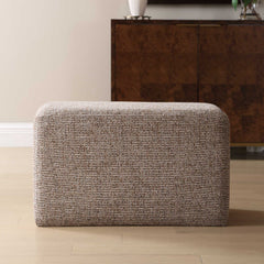 Kelce Brown Woven Checkered Ottoman - Ornate Home