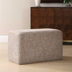 Kelce Brown Woven Checkered Ottoman - Ornate Home