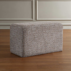 Kelce Brown Woven Checkered Ottoman - Ornate Home