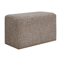 Kelce Brown Woven Checkered Ottoman - Ornate Home