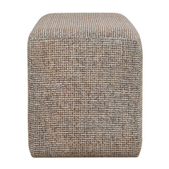 Kelce Brown Woven Checkered Ottoman - Ornate Home