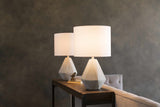 Keles Ribbed Ceramic Gray Table Lamp - Ornate Home