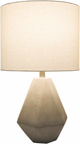 Keles Ribbed Ceramic Gray Table Lamp - Ornate Home