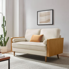 Kellan Walnut/Alabaster Performance Velvet Loveseat - Ornate Home