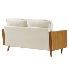 Kellan Walnut/Alabaster Performance Velvet Loveseat - Ornate Home
