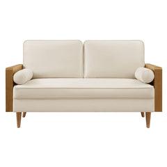Kellan Walnut/Alabaster Performance Velvet Loveseat - Ornate Home
