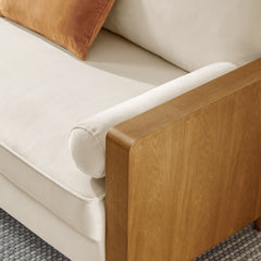Kellan Walnut/Alabaster Performance Velvet Loveseat - Ornate Home