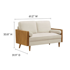 Kellan Walnut/Alabaster Performance Velvet Loveseat - Ornate Home