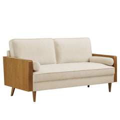 Kellan Walnut/Alabaster Performance Velvet Sofa - Ornate Home
