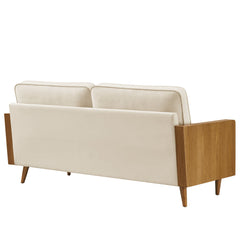 Kellan Walnut/Alabaster Performance Velvet Sofa - Ornate Home