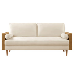 Kellan Walnut/Alabaster Performance Velvet Sofa - Ornate Home