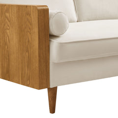 Kellan Walnut/Alabaster Performance Velvet Sofa - Ornate Home
