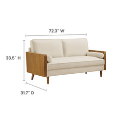 Kellan Walnut/Alabaster Performance Velvet Sofa - Ornate Home