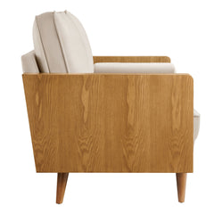 Kellan Walnut/Almond Performance Velvet Loveseat - Ornate Home