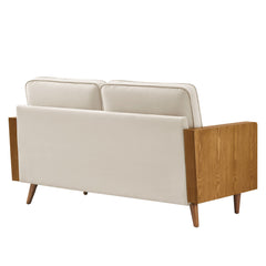 Kellan Walnut/Almond Performance Velvet Loveseat - Ornate Home
