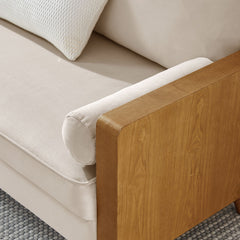 Kellan Walnut/Almond Performance Velvet Loveseat - Ornate Home