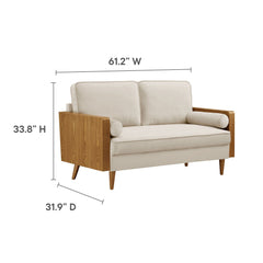 Kellan Walnut/Almond Performance Velvet Loveseat - Ornate Home