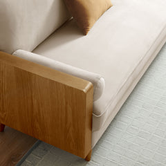 Kellan Walnut/Almond Performance Velvet Sofa - Ornate Home