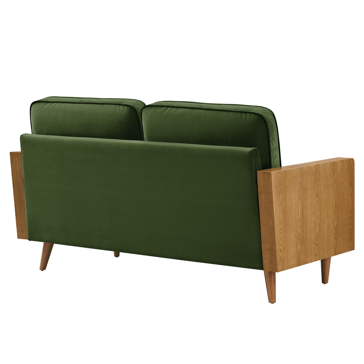 Kellan Walnut/Moss Green Performance Velvet Loveseat - Ornate Home