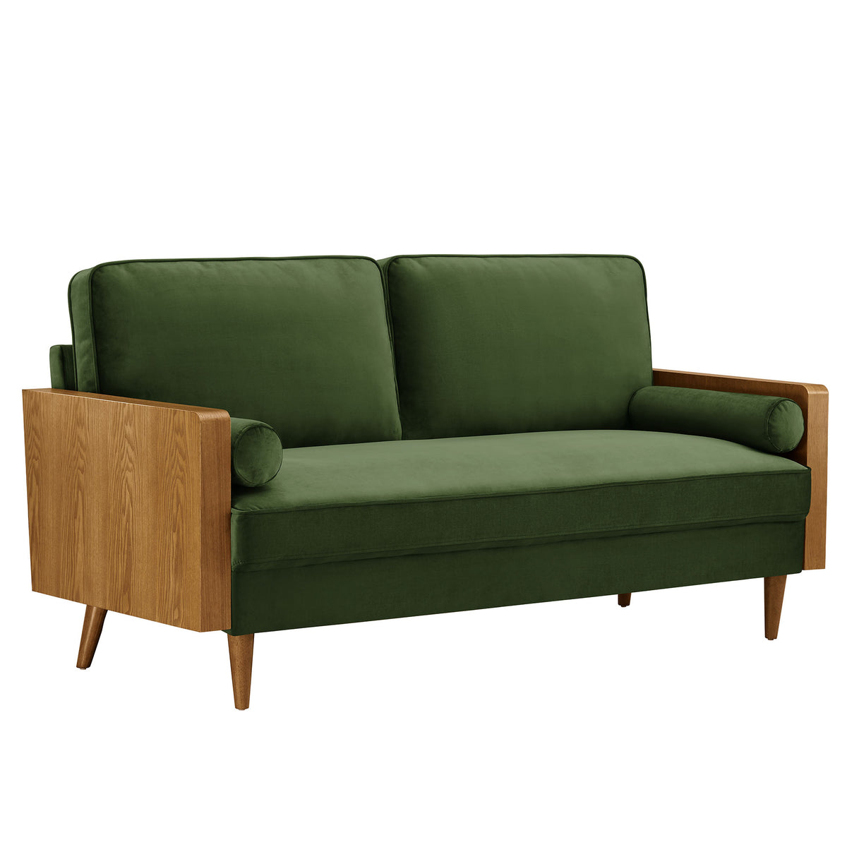 Kellan Walnut/Moss Green Performance Velvet Sofa - Ornate Home