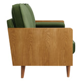 Kellan Walnut/Moss Green Performance Velvet Sofa - Ornate Home