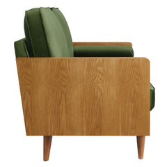 Kellan Walnut/Moss Green Performance Velvet Sofa - Ornate Home