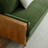 Kellan Walnut/Moss Green Performance Velvet Sofa - Ornate Home