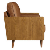 Kellan Walnut/Tan Vegan Leather Loveseat - Ornate Home